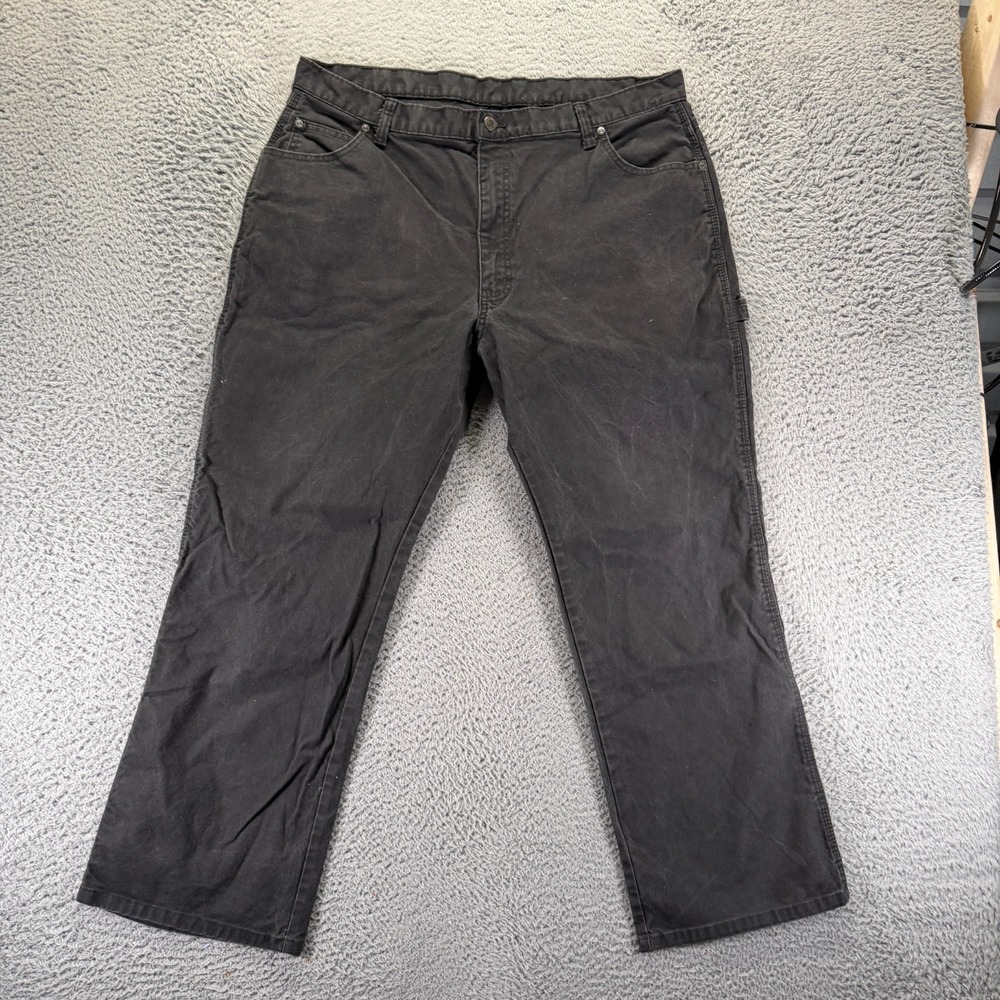 Dickies Jeans Mens 40x30 Black Cotton Denim Carpenter Straight Workwear Stretch